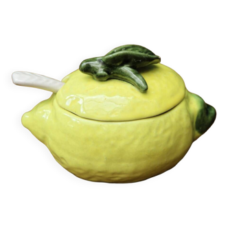 Slush mustard pot, lemon shape