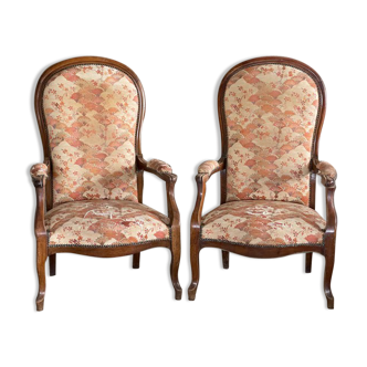 Pair of voltaire armchairs