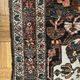 Antique handmade Hamadan Persian rug, ivory medallion on dark background 148x103.