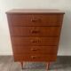 Danish teak chiffonier chest of drawers with 5 drawers