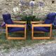 Duo de fauteuils vintage en hêtre lupton morton de john morton