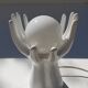 White ceramic hand lamp opaline ball 70s