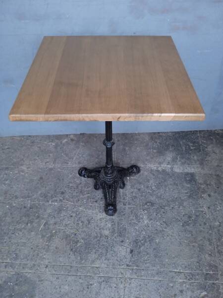 Bistro table(s) 60/60cm solid wood top pedestal table