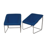 Paire de chauffeuses forme cubique
