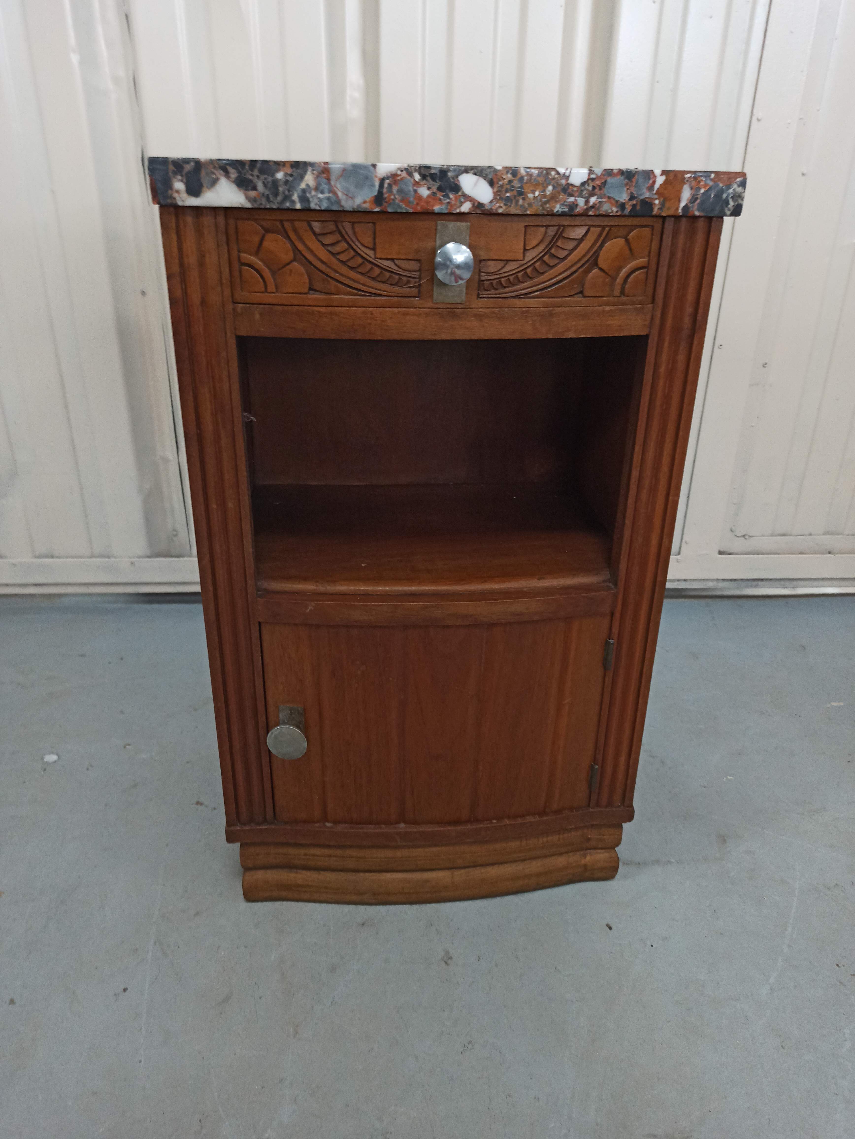 Bedside table art deco top marble