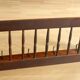 Wall mounted wooden coat rack with shelf wear hats and 4 brass hooks