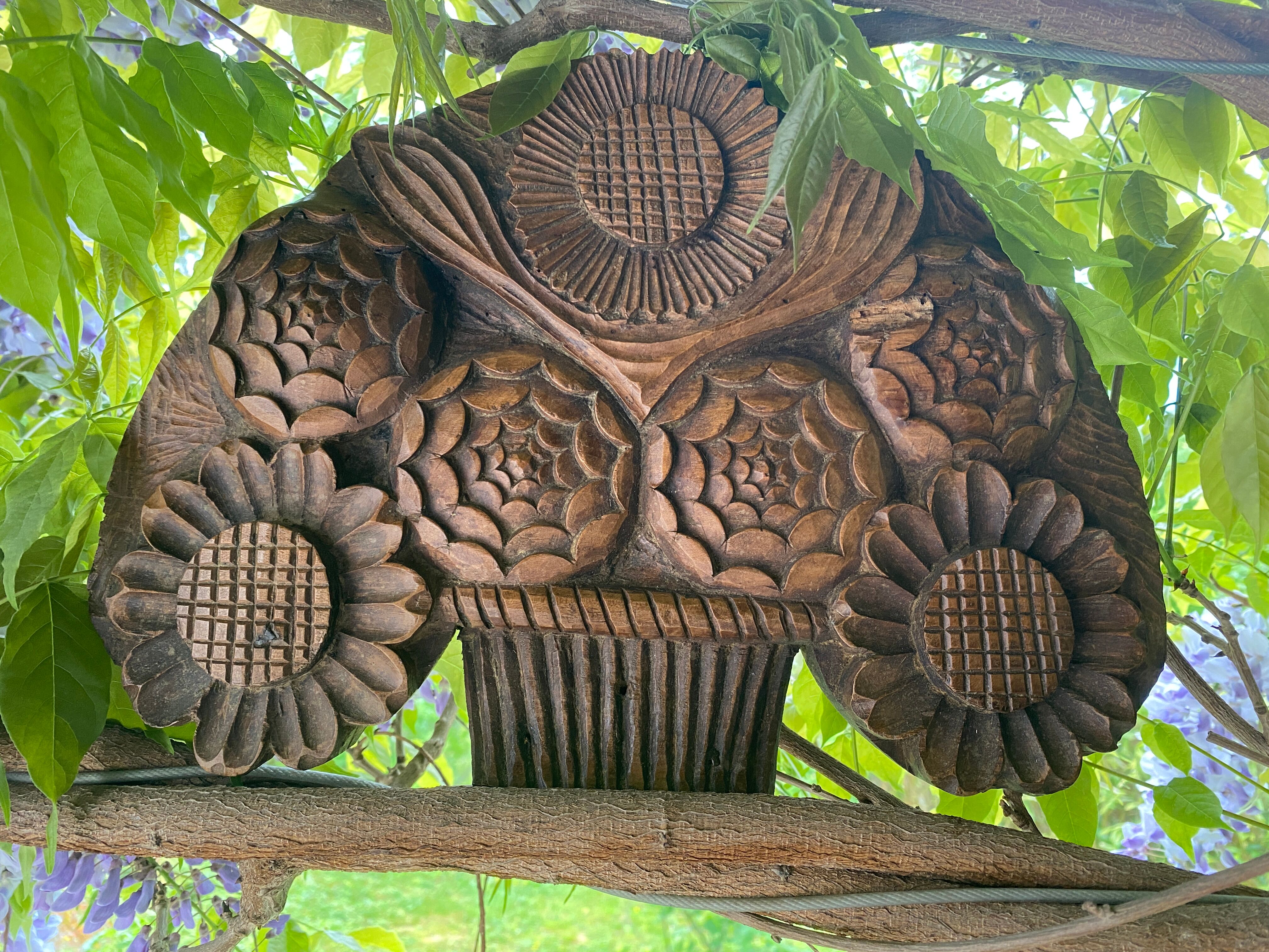 Antique Swiss carved wooden panel