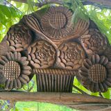 Antique Swiss carved wooden panel