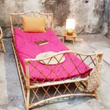 Vintage rattan bed