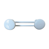Wall coat rack in white lacquered metal 2 hooks 70s