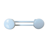Wall coat rack in white lacquered metal 2 hooks 70s