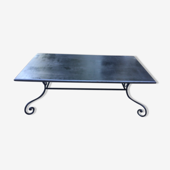 Aged metal coffee table