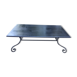 Table basse métal vieilli