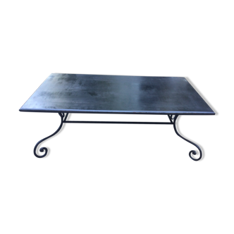 Aged metal coffee table