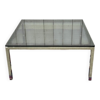 1980s chrome coffee table with glass top