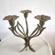 Candle holder brass vintage leaves and flowers 60s - 70s