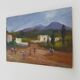 Oil on wood by Riccardo Capone Village Italy 50s 60s