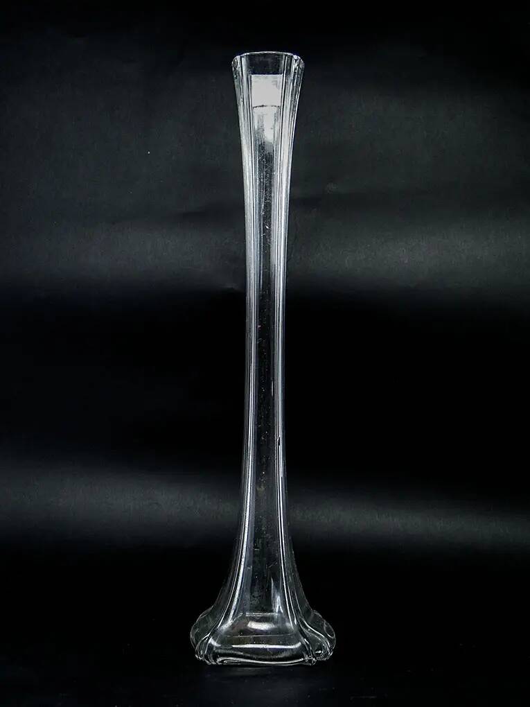 Vase Art nouveau, verre pressé, Hortensja Glassworks, Pologne, années 1930