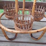 Vintage rattan plant holder