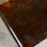 Tortoiseshell plexi side table on casters