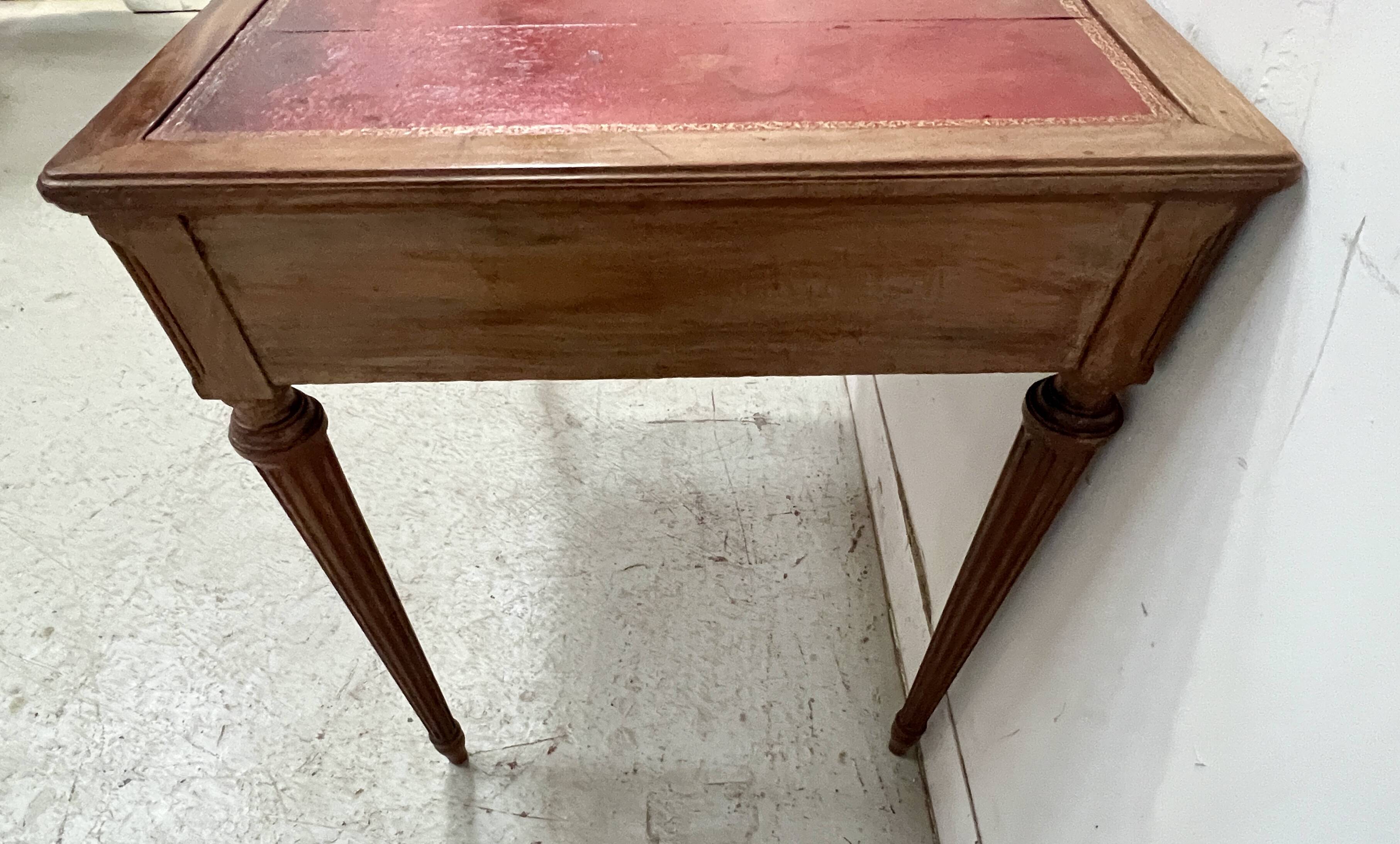 Louis XVI style desk in stained beech, 20th century.