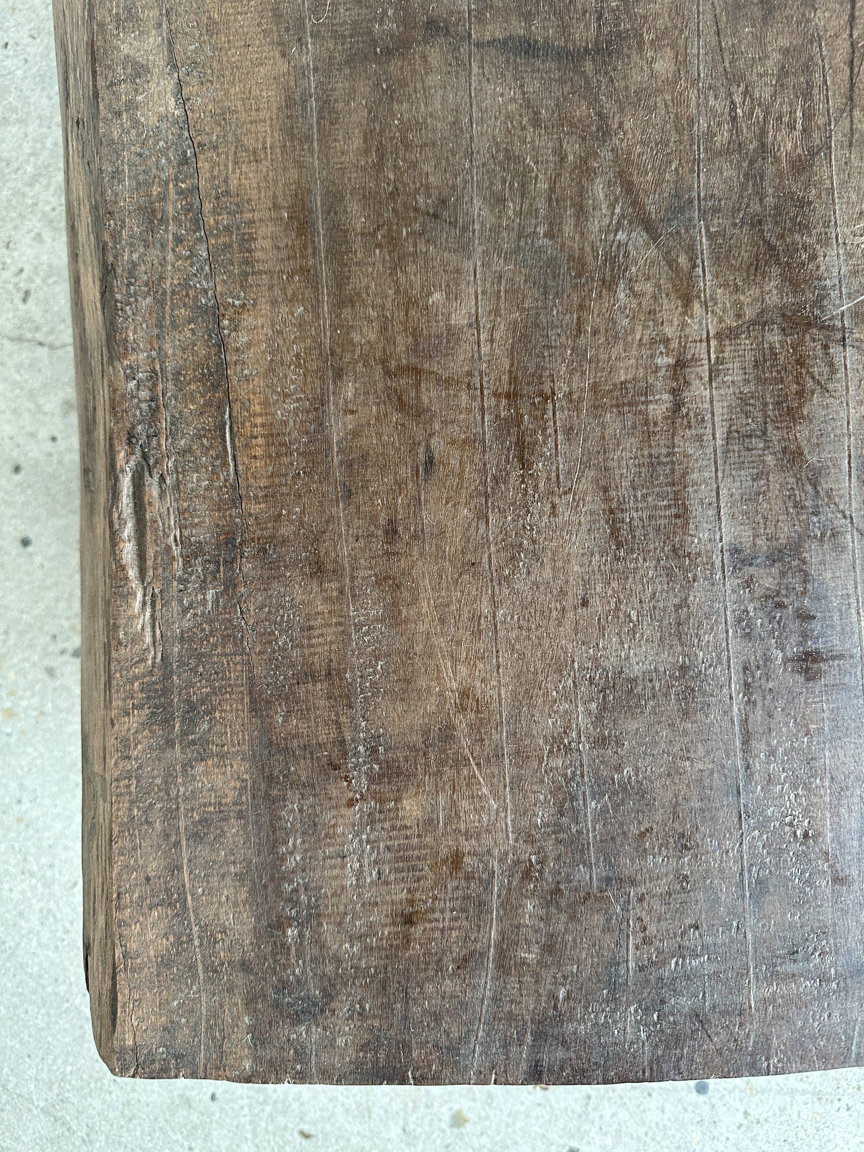 Asian solid wood quadripod brutalist coffee table H30 L81 l42