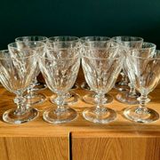 12 glasses of wine / port crystal facets Cristal D'Arques Rambouillet