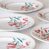 6 St Amandinoise plates “Peg” bellflower collection