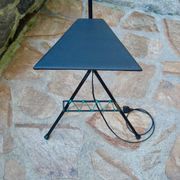 VINTAGE FLOOR LAMP 1960 PURPLE AND GREEN LAMPSHADE