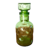 green bubbled glass carafe from the 70s