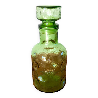 green bubbled glass carafe from the 70s