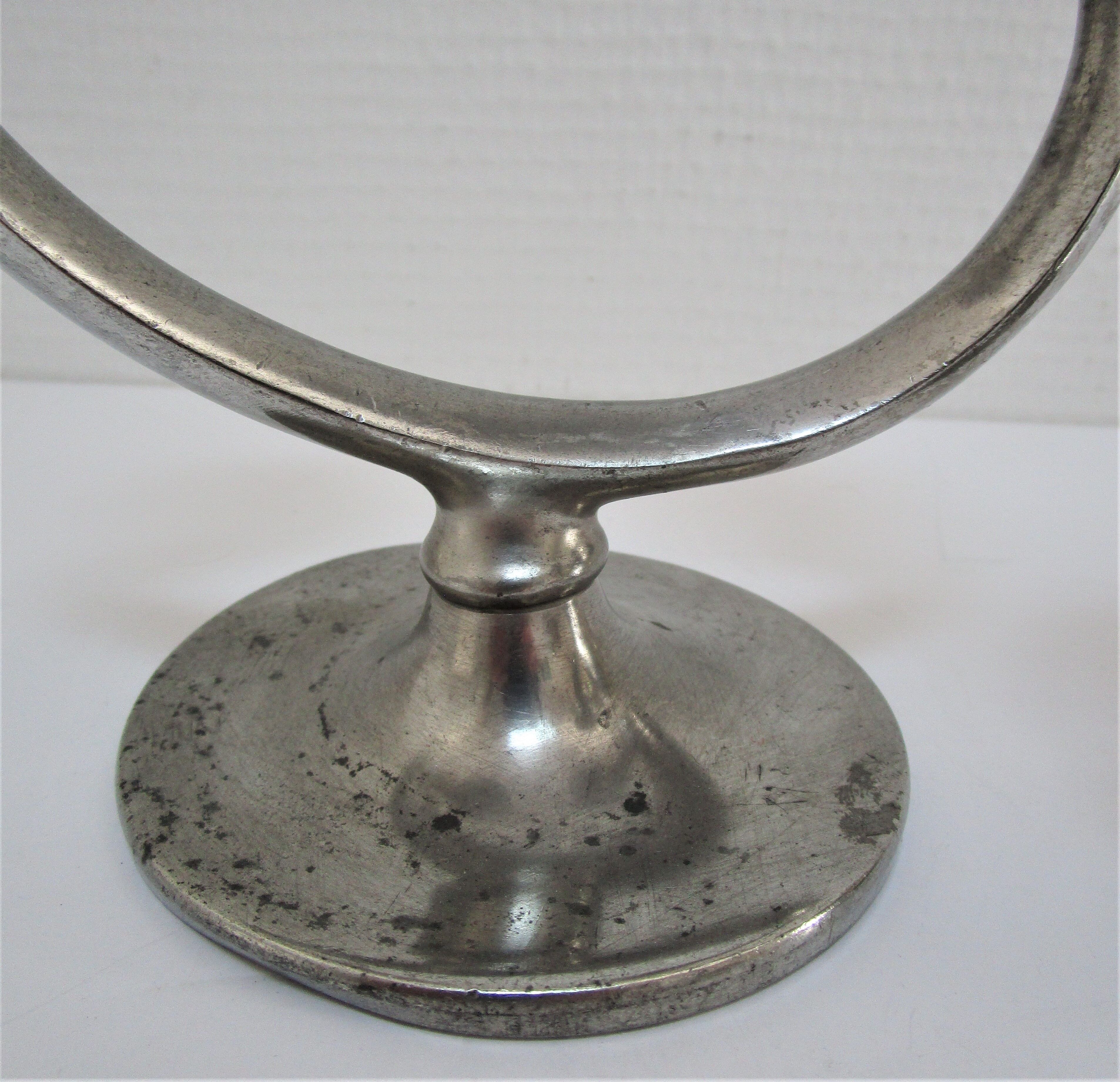 Pair of patinated tin candle holders design metawa holland 70s