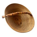 Sculptural basket by Pieter van Gelder – turned wood & bamboo handle