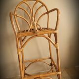 High bar rattan stool