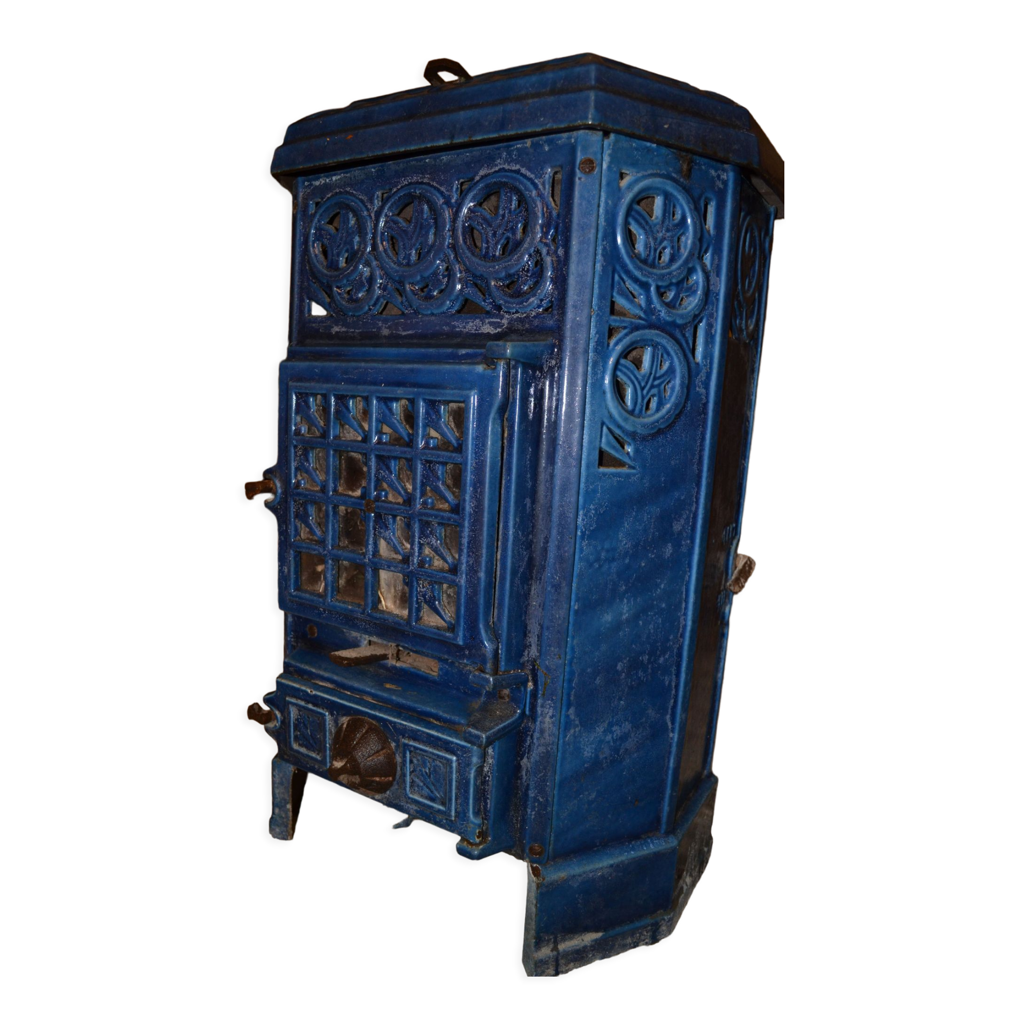 Enamelled cast iron wood stove year 1938 Rosières