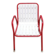 Red metal children's garden armchair