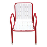 Fauteuil de jardin enfant en métal rouge