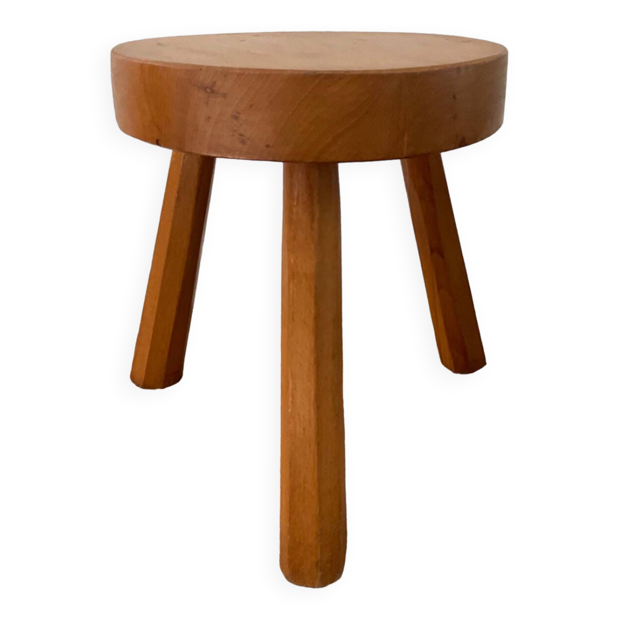 Solid pine tripod stool from the 70s