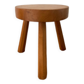 Tabouret tripode en pin massif années 70