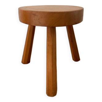 Tabouret tripode en pin massif années 70