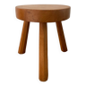 Tabouret tripode en pin massif années 70