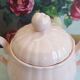 Vintage pink ceramic sugar bowl made by Salins France