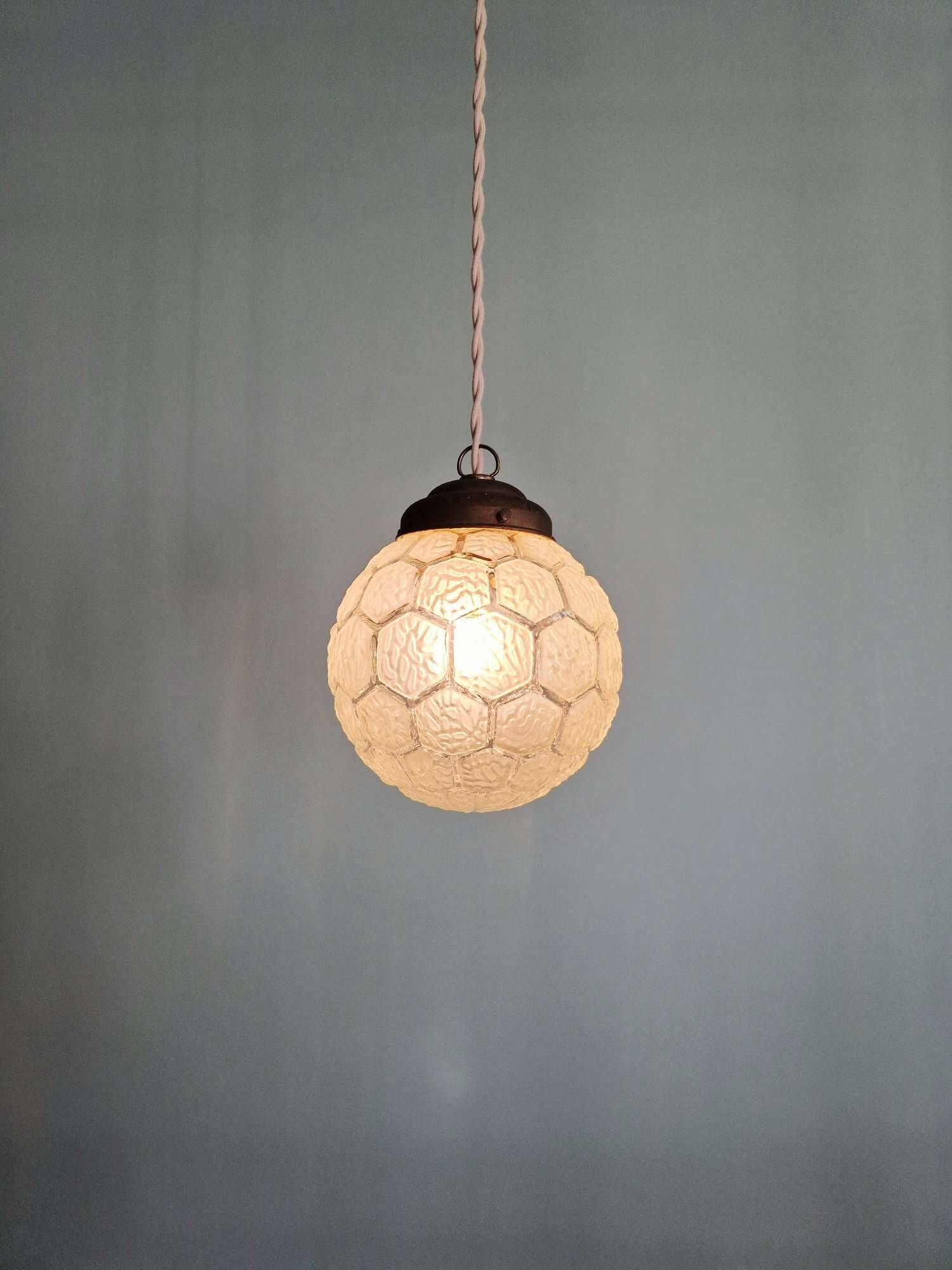 Art Deco satin glass pendant light, 1920s-30s