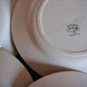 Set of 4 plates flat Creil and Montereau land of railway 1884-1920