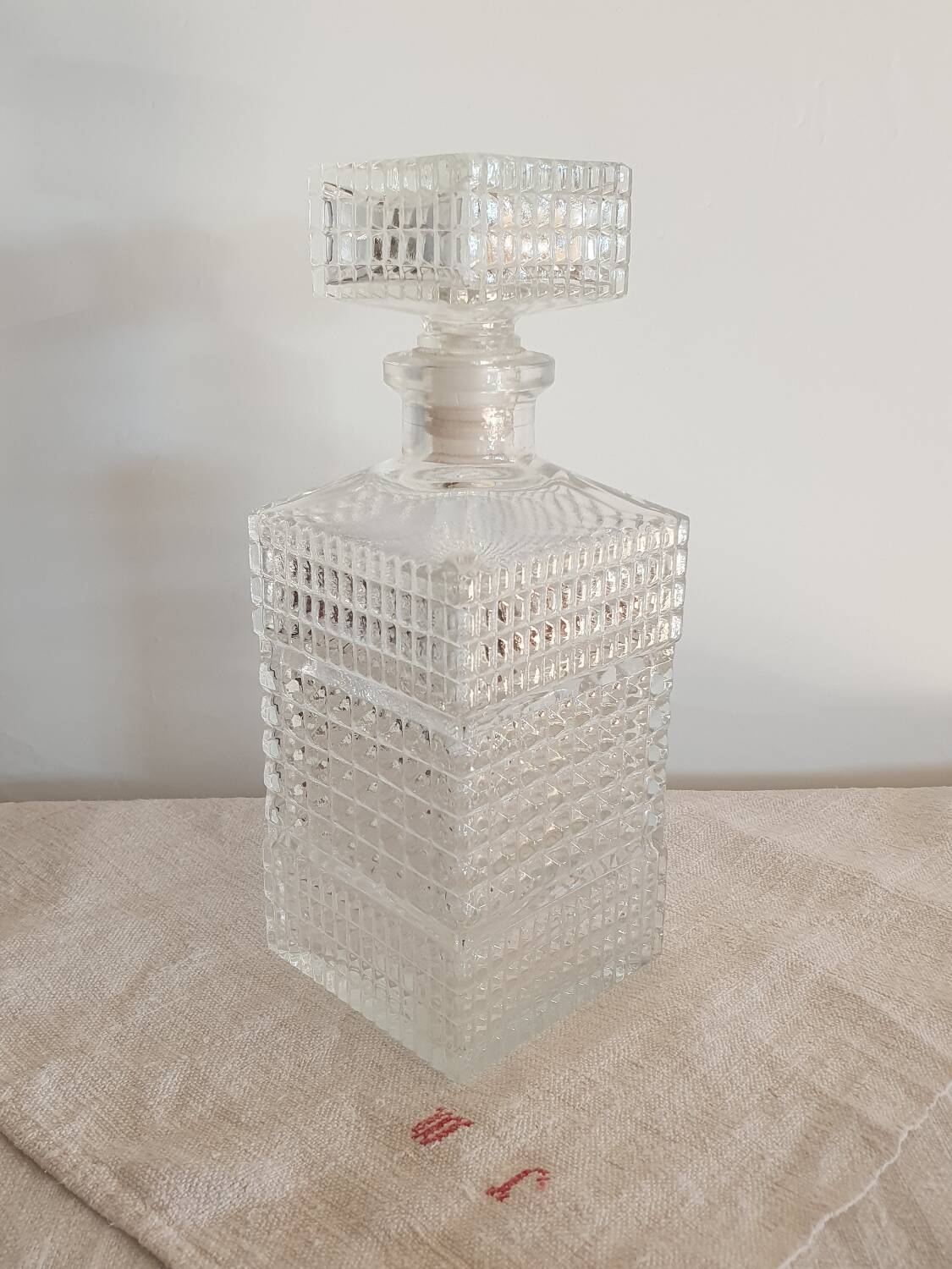 Carafe en verre français des années 1960-1970