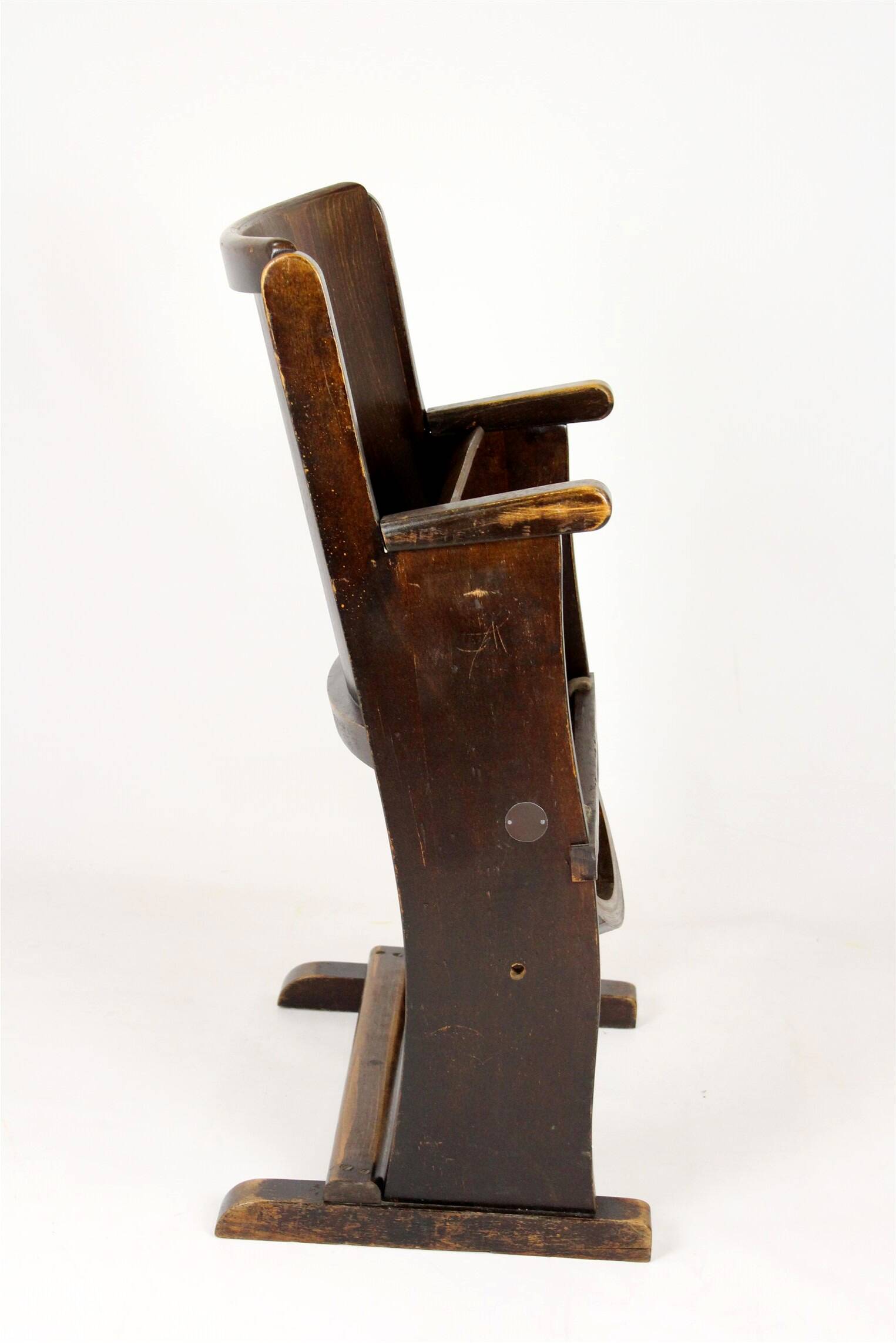 Vintage Cinema Chair TON (Thonet), 1940s Czech, Wooden Theatre Seat