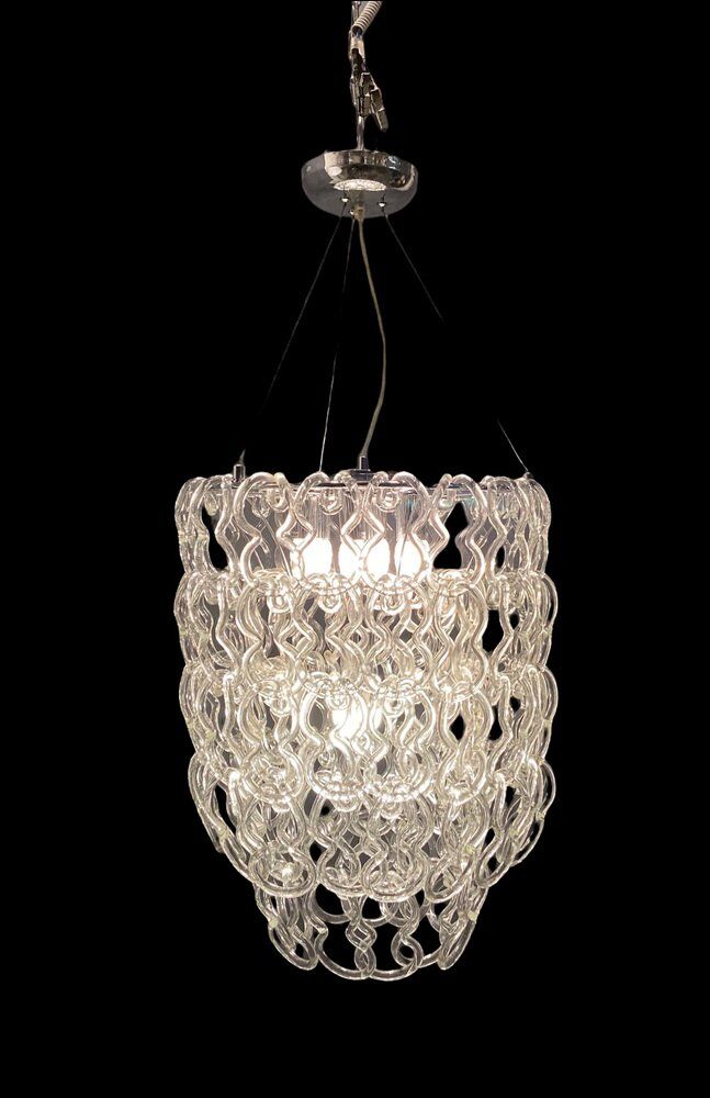 Murano glass chandelier by Angelo Mangiarotti Vistosi production
