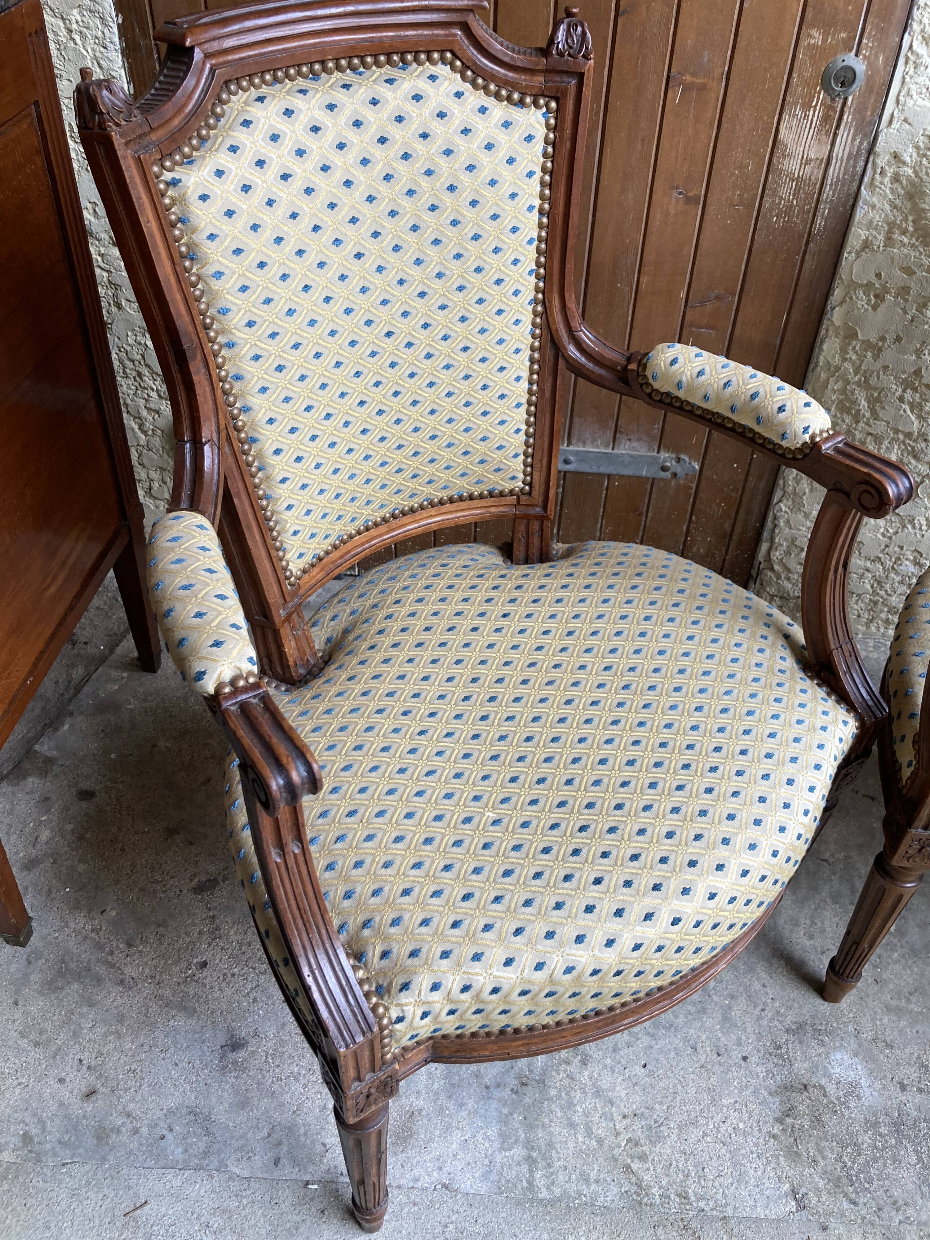 Louis XVI period cabriolet armchair