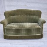 1960s, Danish 2-seater sofa, original furniture velour, beech wood.