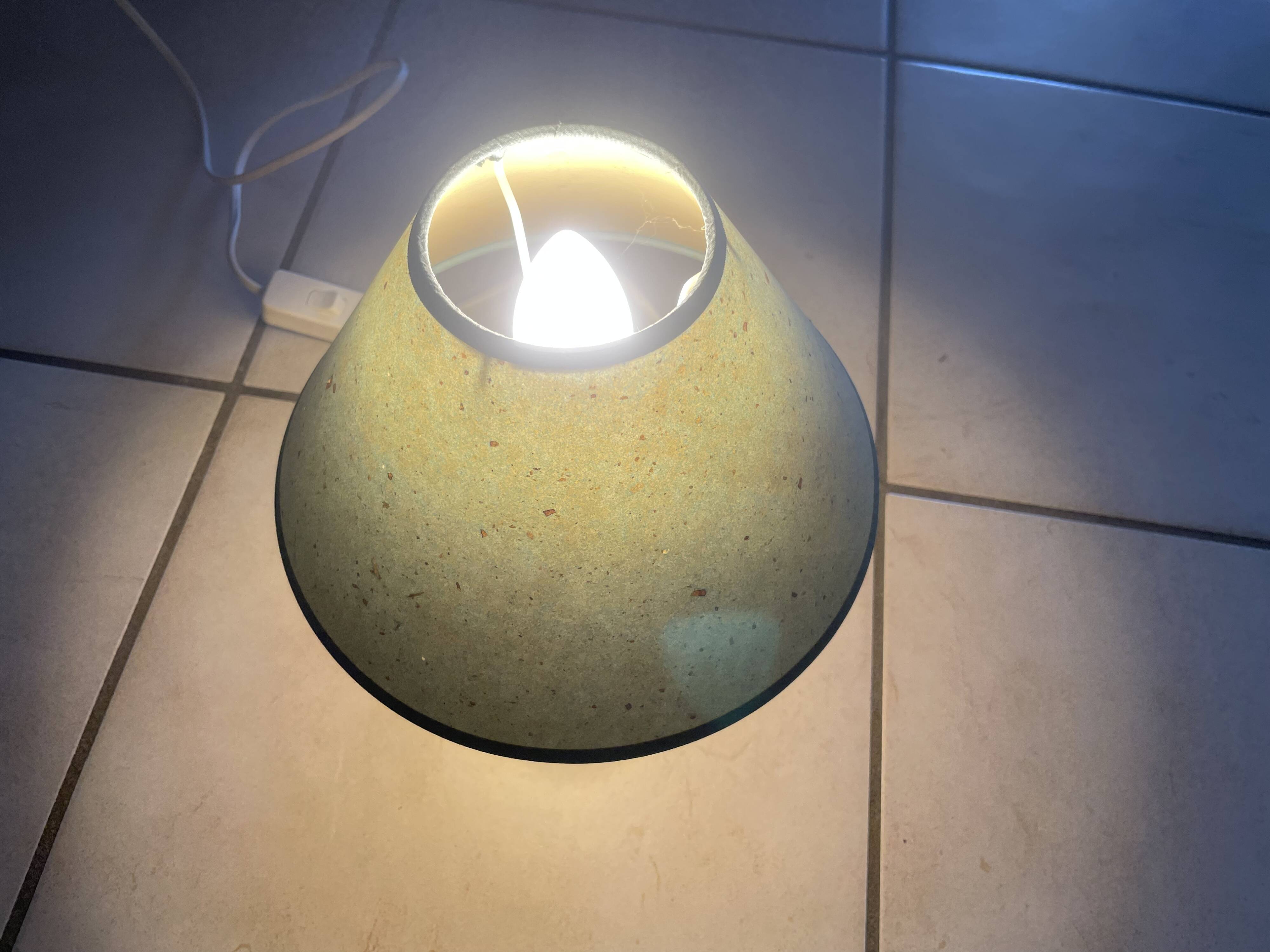Lampe boule en bois années 70